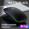 Wireless Rechargable Bluetooth Mouse - Silent Click, RGB Light, Ergonomic Design