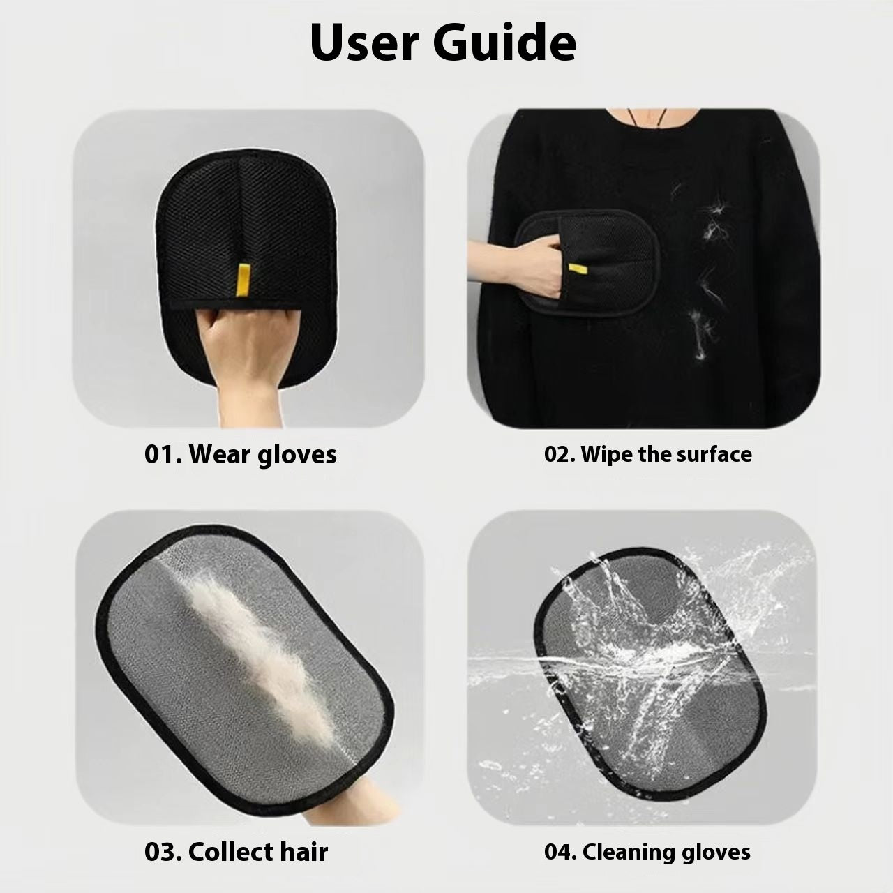 Pet Hair Removal Glove - Reusable Fur Remover for Funiture, clothes, couch & car