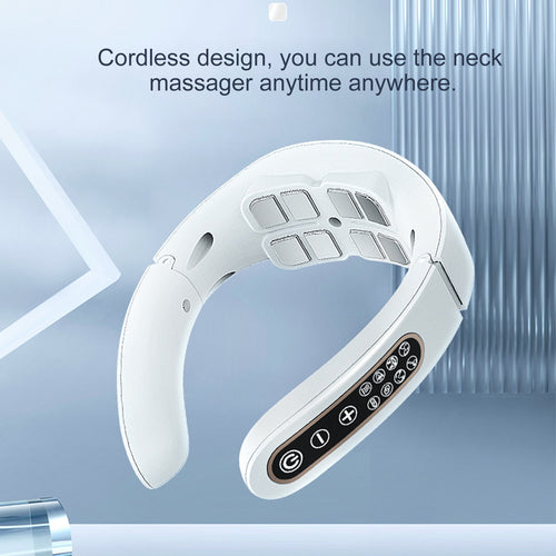 Neck Pain Relief Massager - Heat & Pulse Therapy - Portable USB Relaxation