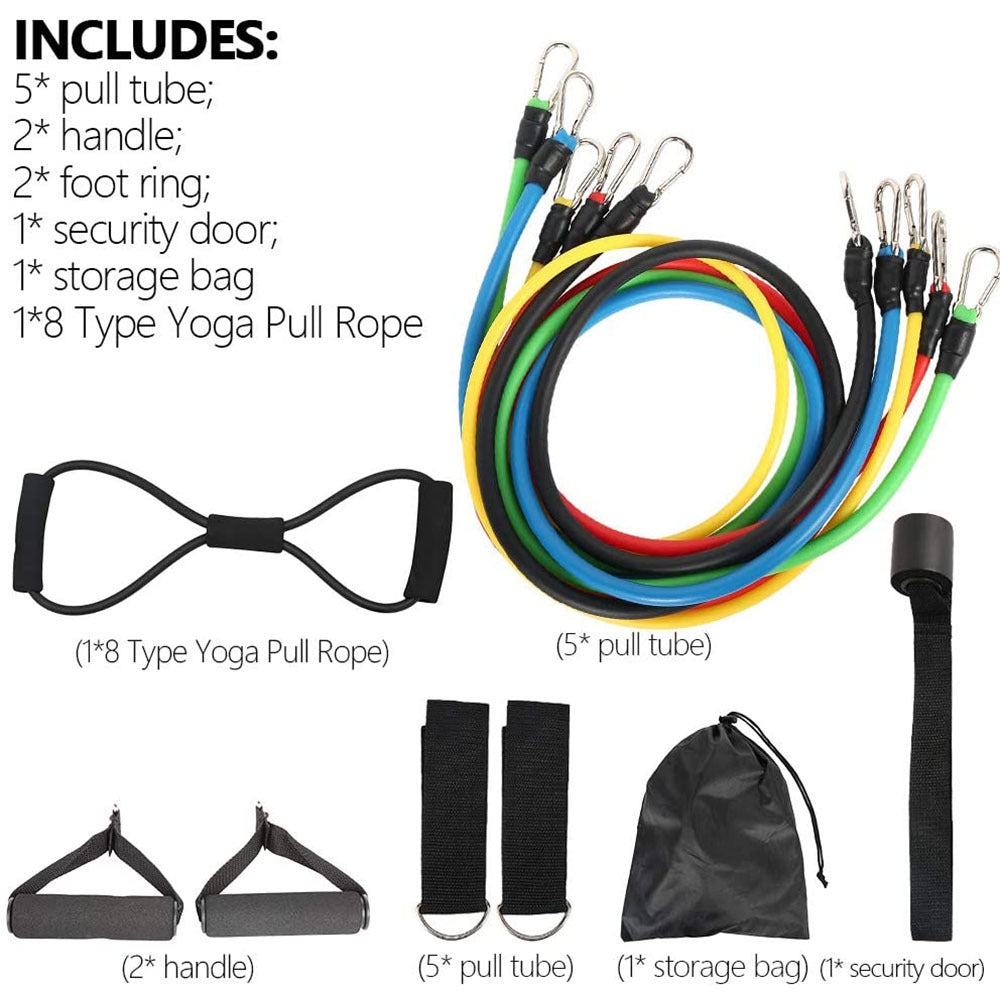 17 Piece Resistance Band Set with Handles and Door Anchor