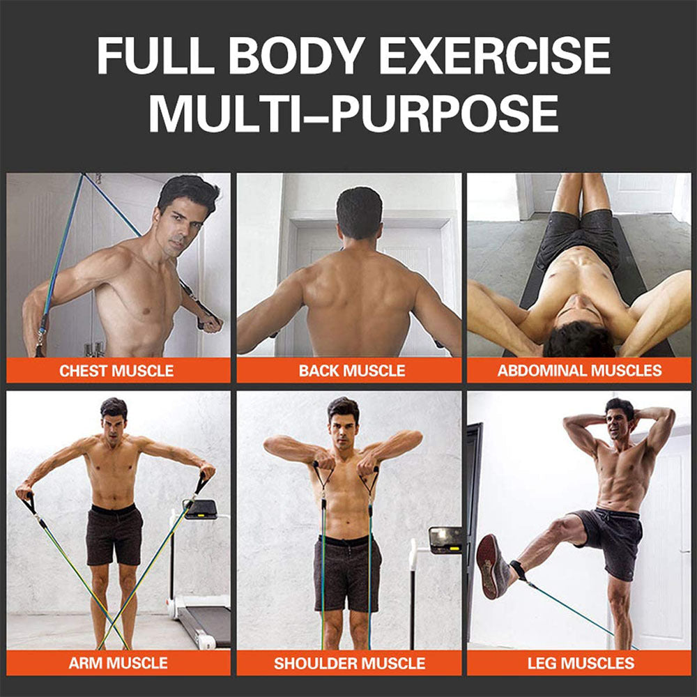 17 Piece Resistance Band Set with Handles and Door Anchor