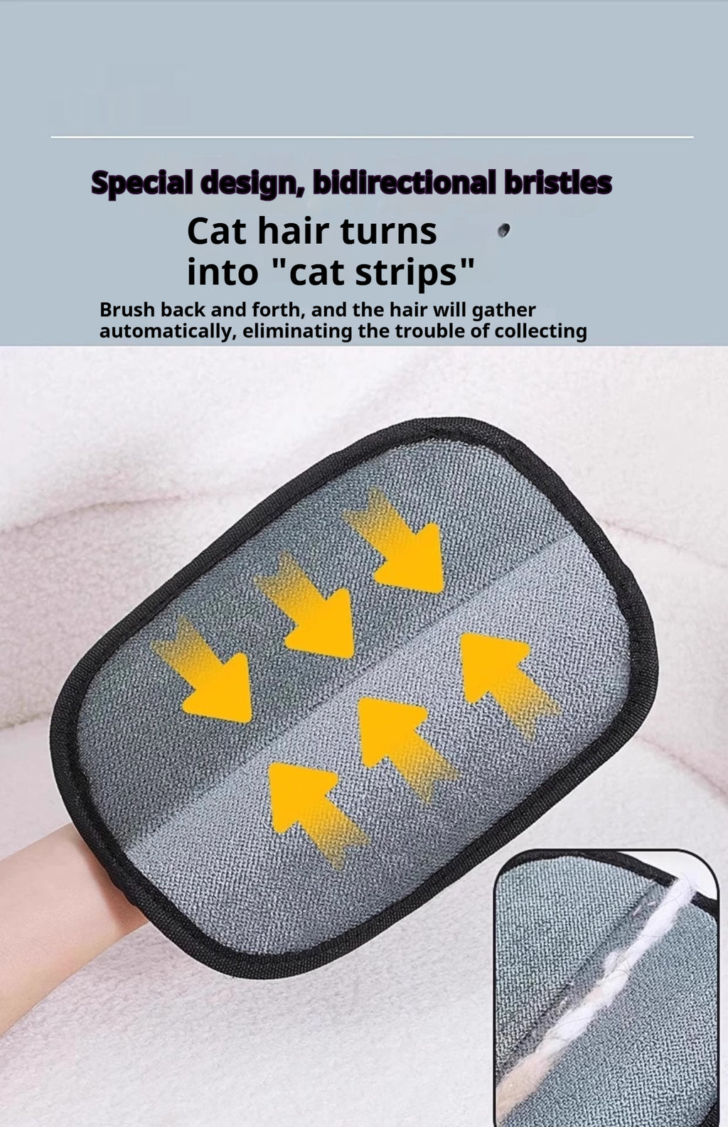 Pet Hair Removal Glove - Reusable Fur Remover for Funiture, clothes, couch & car