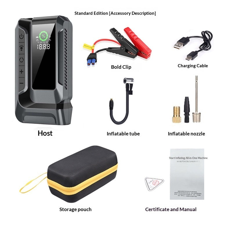 Portable Digital Air Compressor & Tyre Inflator - Emergency Car Pump wit LED Display