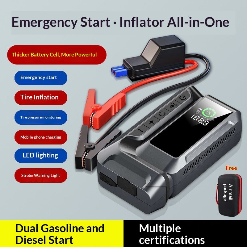 Portable Digital Air Compressor & Tyre Inflator - Emergency Car Pump wit LED Display