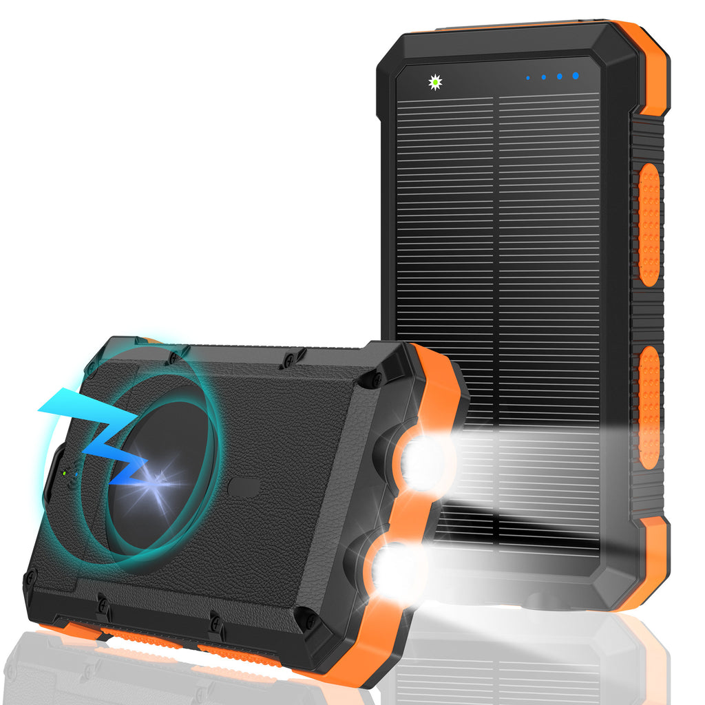 20000mAh Solar Power Bank Wireless Charger Fast Charging Waterproof Outdoor Portable