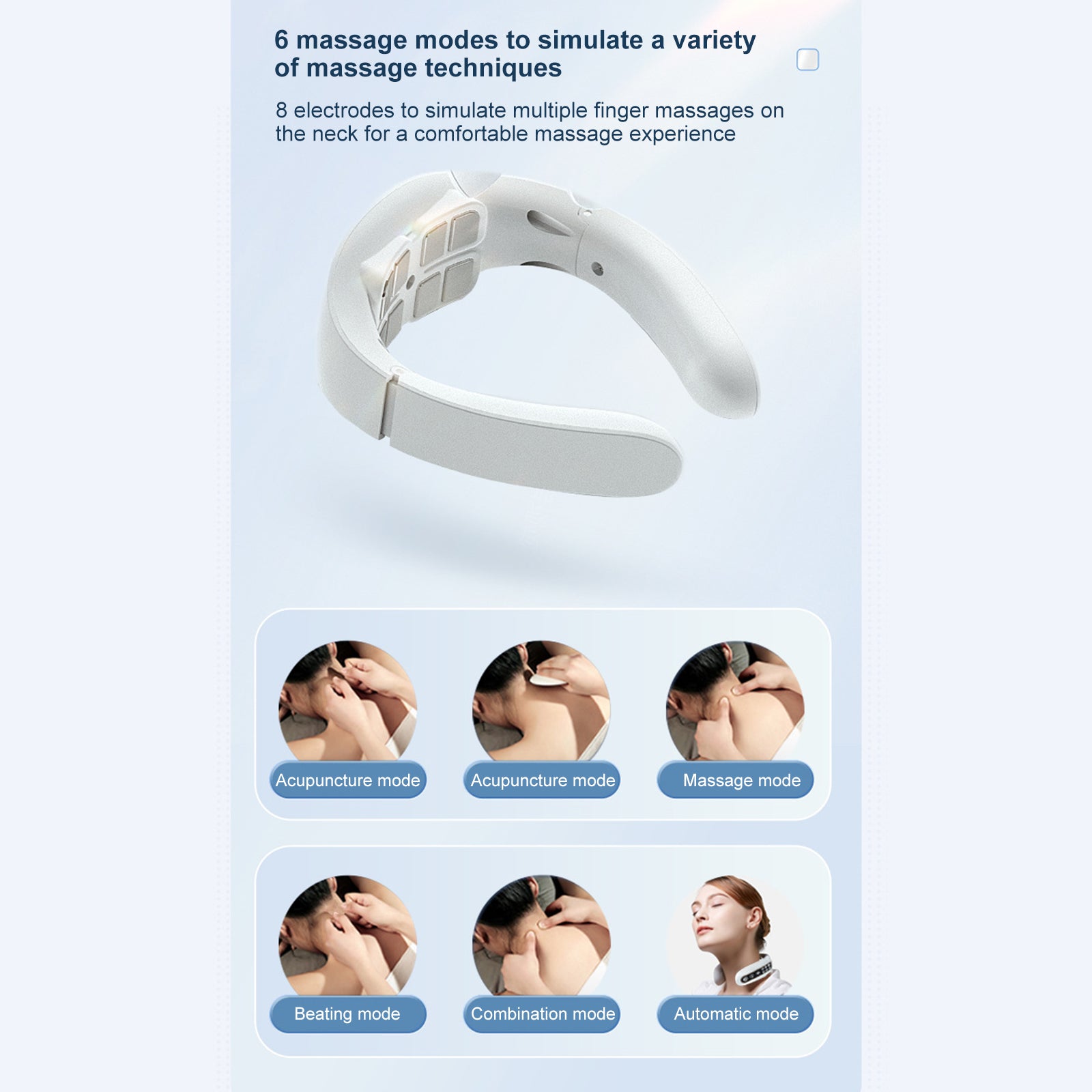 Neck Pain Relief Massager - Heat & Pulse Therapy - Portable USB Relaxation