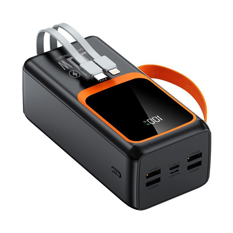 Power Bank with Super Large Capacity, Built-In Cable, 50000 Mah, 100W Super Fast Charging Mobile Power Supply Power Bank