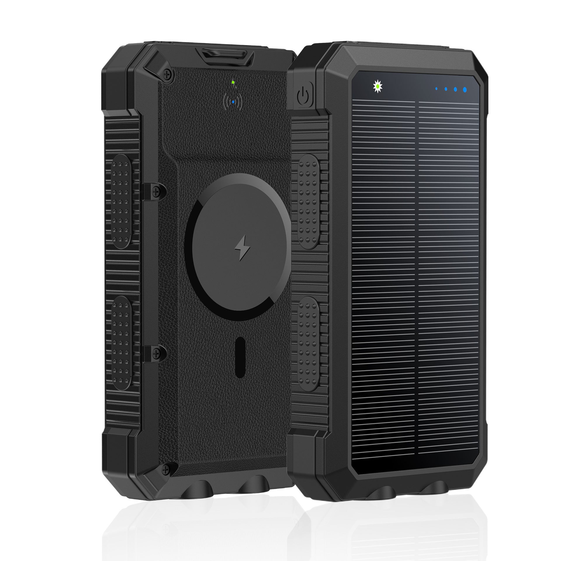 20000mAh Solar Power Bank Wireless Charger Fast Charging Waterproof Outdoor Portable