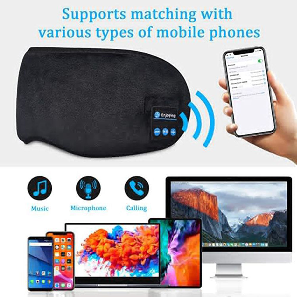 Bluetooth Sleep Headband Headphones - Wireless Eye Mask for Sleep, Travel & Relaxation