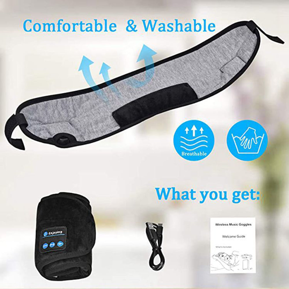 Bluetooth Sleep Headband Headphones - Wireless Eye Mask for Sleep, Travel & Relaxation
